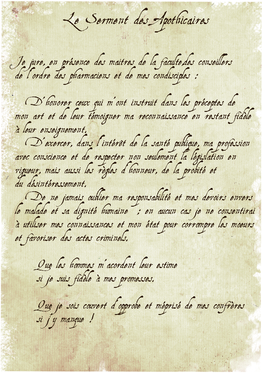 Serment des apothicaires